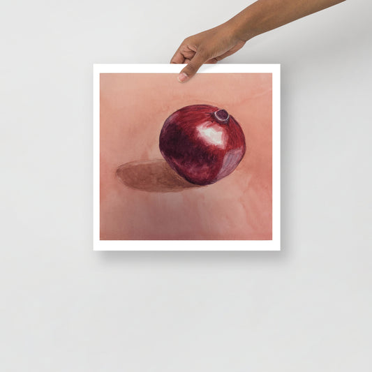 Product mockup of Red pomegranate on a pink background