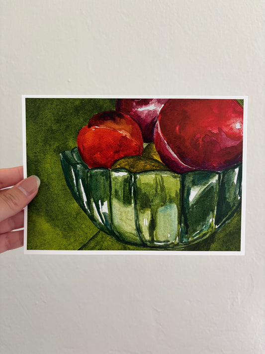 Emerald Fruit Bowl Print