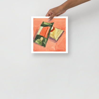 product mockup of Two Kit-Kat candy bars on a red background