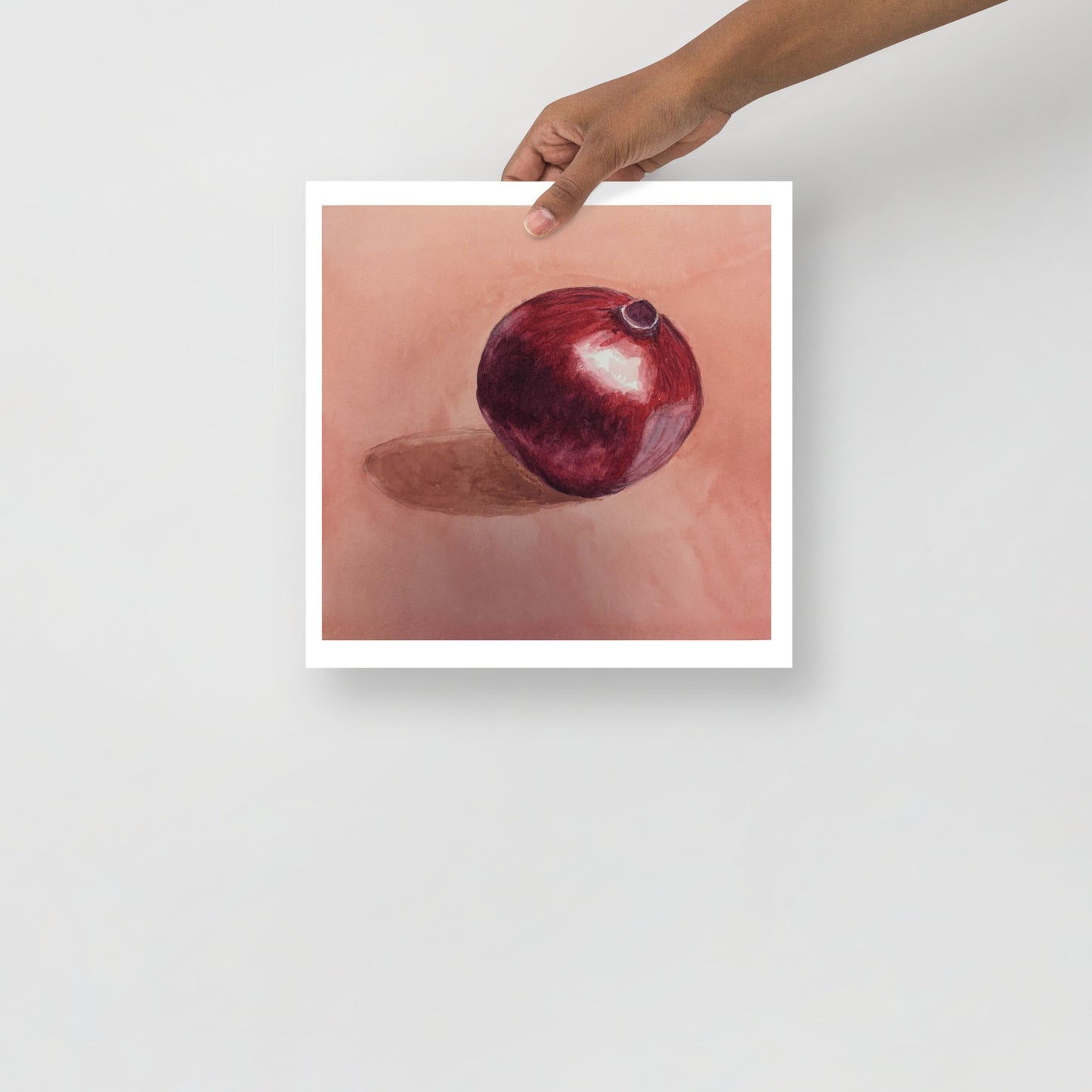 Product mockup of Red pomegranate on a pink background