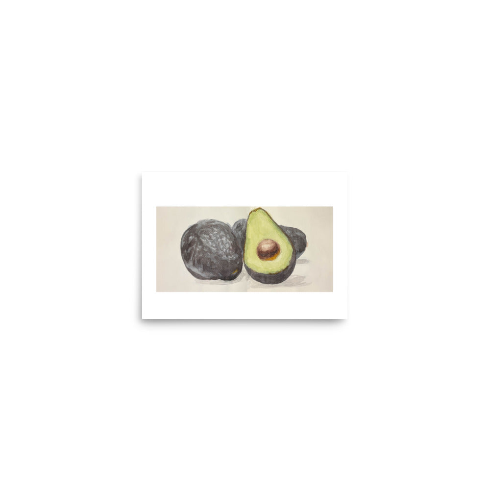 Illustration of an avocado on a white background