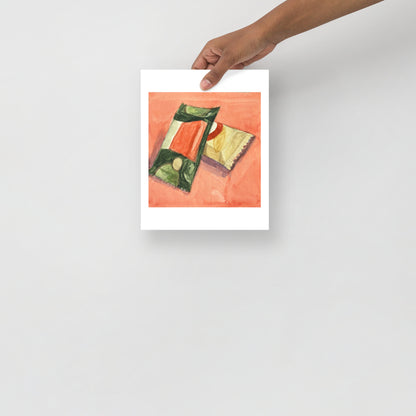 product mockup of Two Kit-Kat candy bars on a red background